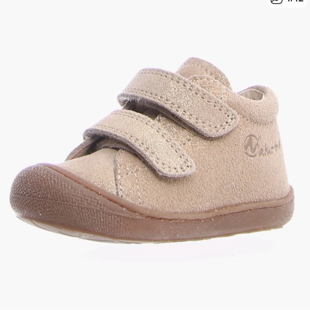 Naturino Beige Suede Kids Velcro Sneakers